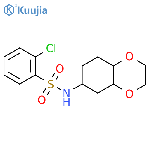 2-chloro-N-(octahydro-1,4-benzodioxin-6-yl)benzene-1-sulfonamide structure