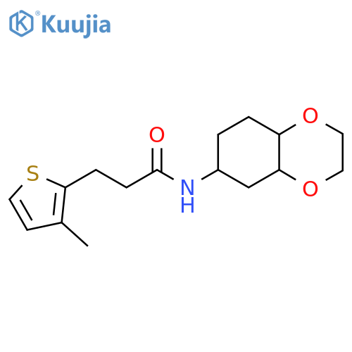 3-(3-methylthiophen-2-yl)-N-(octahydro-1,4-benzodioxin-6-yl)propanamide structure