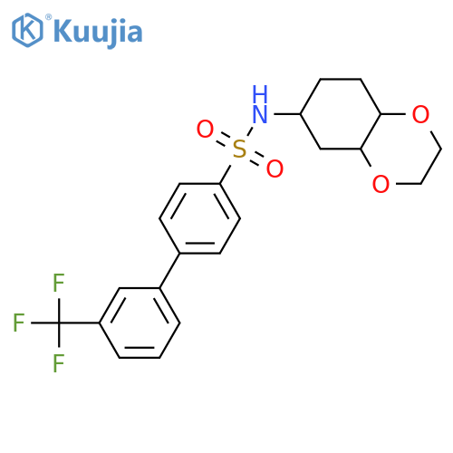 N-(octahydro-1,4-benzodioxin-6-yl)-3'-(trifluoromethyl)-1,1'-biphenyl-4-sulfonamide structure