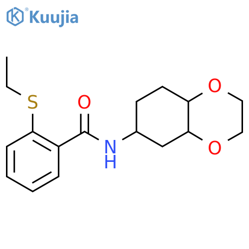 2-(ethylsulfanyl)-N-(octahydro-1,4-benzodioxin-6-yl)benzamide structure