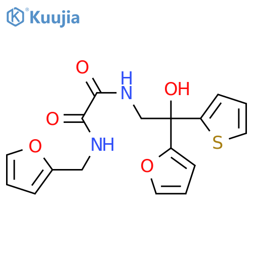 N-2-(furan-2-yl)-2-hydroxy-2-(thiophen-2-yl)ethyl-N'-(furan-2-yl)methylethanediamide structure