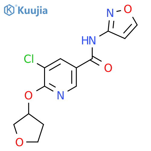 5-chloro-N-(isoxazol-3-yl)-6-((tetrahydrofuran-3-yl)oxy)nicotinamide structure