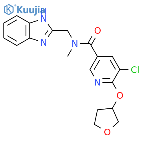 N-((1H-benzo[d]imidazol-2-yl)methyl)-5-chloro-N-methyl-6-((tetrahydrofuran-3-yl)oxy)nicotinamide structure