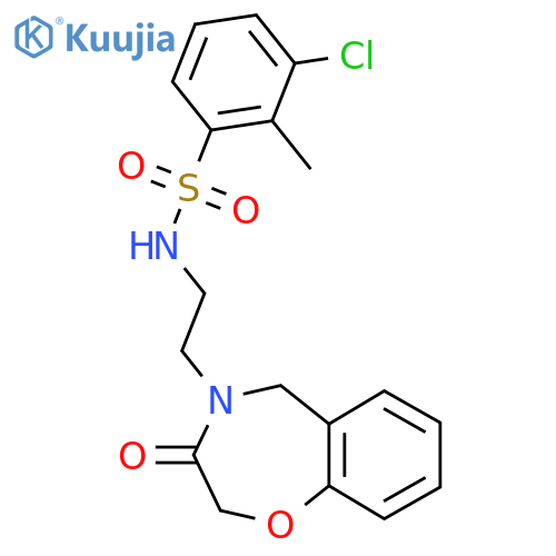 3-chloro-2-methyl-N-2-(3-oxo-2,3,4,5-tetrahydro-1,4-benzoxazepin-4-yl)ethylbenzene-1-sulfonamide structure