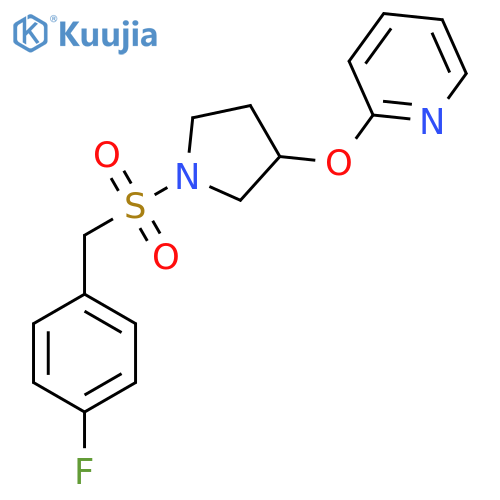 2-((1-((4-Fluorobenzyl)sulfonyl)pyrrolidin-3-yl)oxy)pyridine structure
