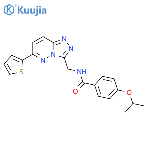 4-(propan-2-yloxy)-N-{[6-(thiophen-2-yl)-[1,2,4]triazolo[4,3-b]pyridazin-3-yl]methyl}benzamide structure