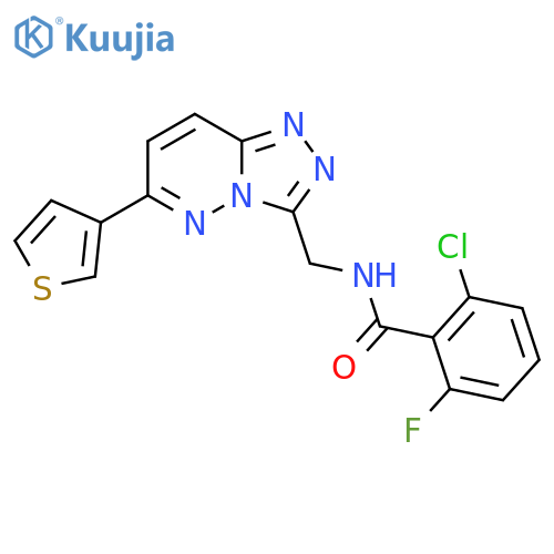 2-chloro-6-fluoro-N-{6-(thiophen-3-yl)-1,2,4triazolo4,3-bpyridazin-3-ylmethyl}benzamide structure