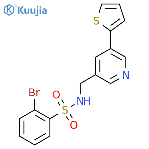 2-bromo-N-{5-(thiophen-2-yl)pyridin-3-ylmethyl}benzene-1-sulfonamide structure