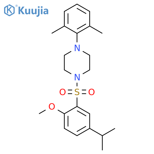 1-(2,6-dimethylphenyl)-4-[2-methoxy-5-(propan-2-yl)benzenesulfonyl]piperazine structure