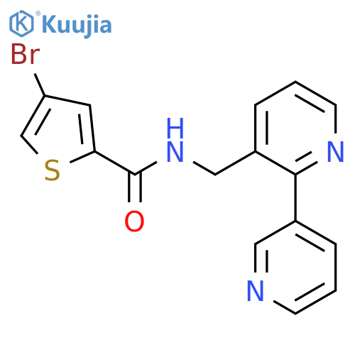 N-({[2,3'-bipyridine]-3-yl}methyl)-4-bromothiophene-2-carboxamide structure