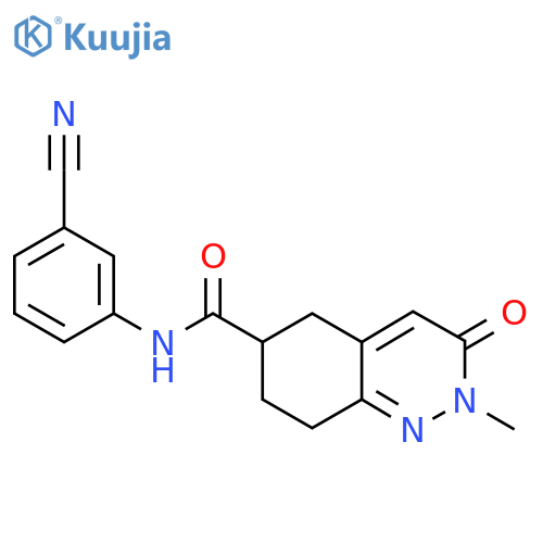 N-(3-cyanophenyl)-2-methyl-3-oxo-2,3,5,6,7,8-hexahydrocinnoline-6-carboxamide structure