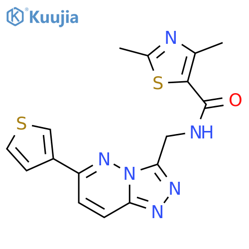 2,4-dimethyl-N-{[6-(thiophen-3-yl)-[1,2,4]triazolo[4,3-b]pyridazin-3-yl]methyl}-1,3-thiazole-5-carboxamide structure