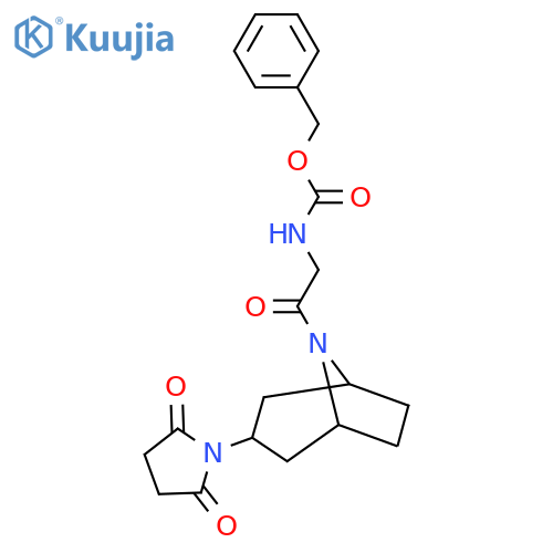 benzyl (2-((1R,5S)-3-(2,5-dioxopyrrolidin-1-yl)-8-azabicyclo[3.2.1]octan-8-yl)-2-oxoethyl)carbamate structure