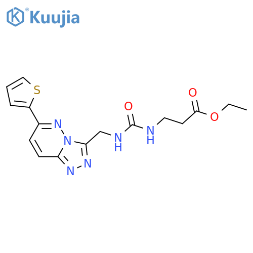 ethyl 3-({6-(thiophen-2-yl)-1,2,4triazolo4,3-bpyridazin-3-ylmethyl}carbamoyl)aminopropanoate structure