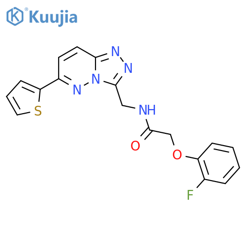 2-(2-fluorophenoxy)-N-{[6-(thiophen-2-yl)-[1,2,4]triazolo[4,3-b]pyridazin-3-yl]methyl}acetamide structure