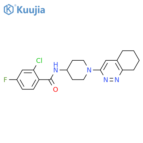 2-chloro-4-fluoro-N-[1-(5,6,7,8-tetrahydrocinnolin-3-yl)piperidin-4-yl]benzamide structure