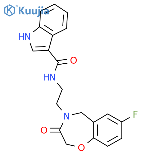 N-2-(7-fluoro-3-oxo-2,3,4,5-tetrahydro-1,4-benzoxazepin-4-yl)ethyl-1H-indole-3-carboxamide structure