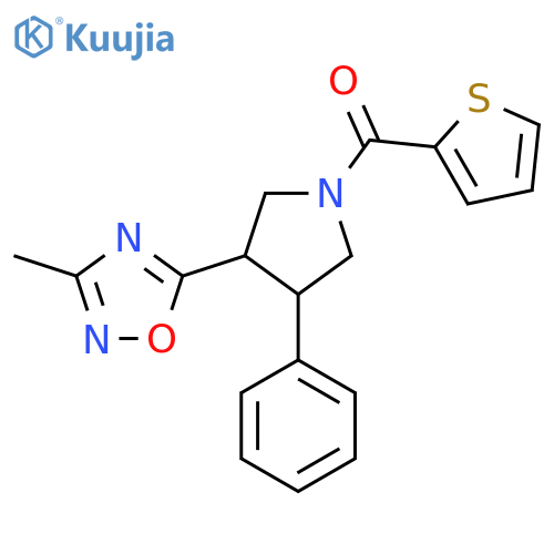 3-methyl-5-[4-phenyl-1-(thiophene-2-carbonyl)pyrrolidin-3-yl]-1,2,4-oxadiazole structure