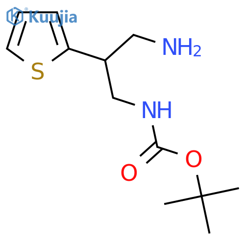 tert-butyl N-3-amino-2-(thiophen-2-yl)propylcarbamate structure