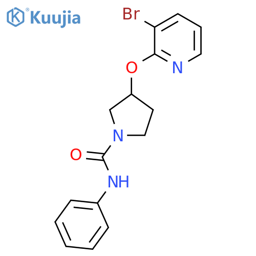 3-((3-bromopyridin-2-yl)oxy)-N-phenylpyrrolidine-1-carboxamide structure