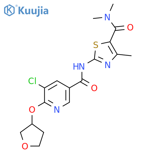 2-(5-chloro-6-((tetrahydrofuran-3-yl)oxy)nicotinamido)-N,N,4-trimethylthiazole-5-carboxamide structure