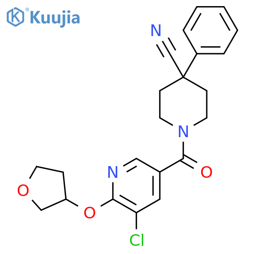 1-(5-Chloro-6-((tetrahydrofuran-3-yl)oxy)nicotinoyl)-4-phenylpiperidine-4-carbonitrile structure
