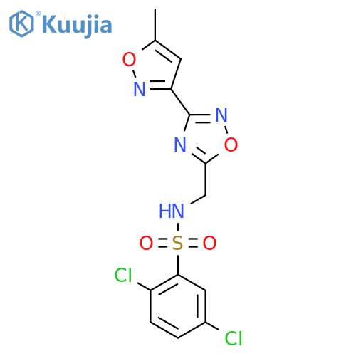 2,5-dichloro-N-{3-(5-methyl-1,2-oxazol-3-yl)-1,2,4-oxadiazol-5-ylmethyl}benzene-1-sulfonamide structure