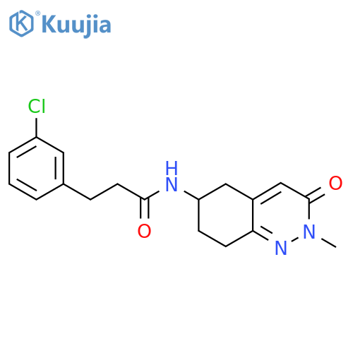 3-(3-chlorophenyl)-N-(2-methyl-3-oxo-2,3,5,6,7,8-hexahydrocinnolin-6-yl)propanamide structure