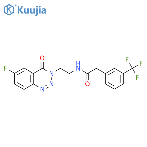 N-2-(6-fluoro-4-oxo-3,4-dihydro-1,2,3-benzotriazin-3-yl)ethyl-2-3-(trifluoromethyl)phenylacetamide structure