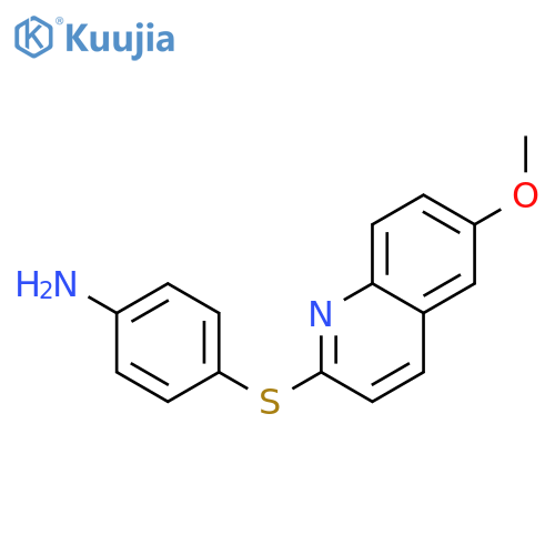 Benzenamine, 4-[(6-methoxy-2-quinolinyl)thio]- structure