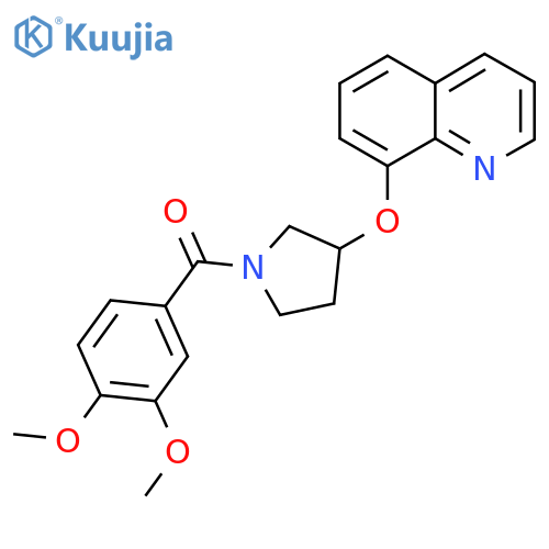 (3,4-Dimethoxyphenyl)(3-(quinolin-8-yloxy)pyrrolidin-1-yl)methanone structure
