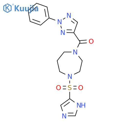 1-(1H-imidazole-4-sulfonyl)-4-(2-phenyl-2H-1,2,3-triazole-4-carbonyl)-1,4-diazepane structure
