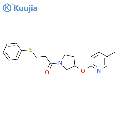 1-(3-((5-Methylpyridin-2-yl)oxy)pyrrolidin-1-yl)-3-(phenylthio)propan-1-one structure