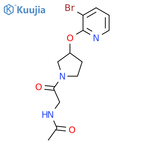 N-(2-(3-((3-bromopyridin-2-yl)oxy)pyrrolidin-1-yl)-2-oxoethyl)acetamide structure