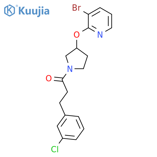 1-(3-((3-Bromopyridin-2-yl)oxy)pyrrolidin-1-yl)-3-(3-chlorophenyl)propan-1-one structure