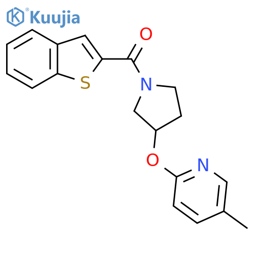 Benzo[b]thiophen-2-yl(3-((5-methylpyridin-2-yl)oxy)pyrrolidin-1-yl)methanone structure