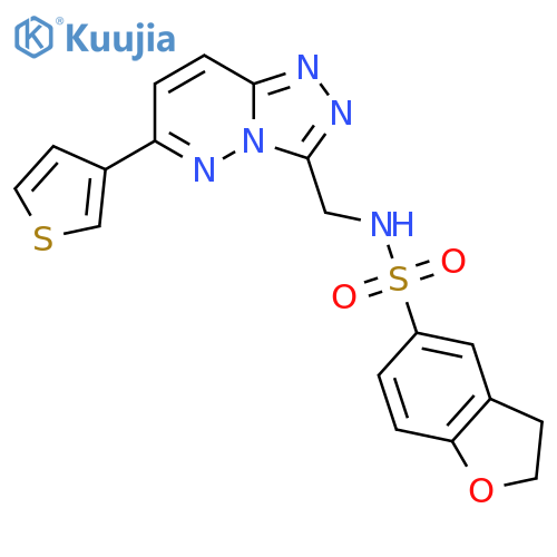 N-{6-(thiophen-3-yl)-1,2,4triazolo4,3-bpyridazin-3-ylmethyl}-2,3-dihydro-1-benzofuran-5-sulfonamide structure