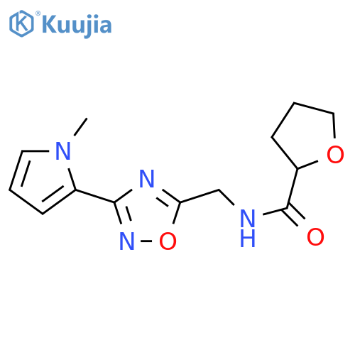 N-{[3-(1-methyl-1H-pyrrol-2-yl)-1,2,4-oxadiazol-5-yl]methyl}oxolane-2-carboxamide structure