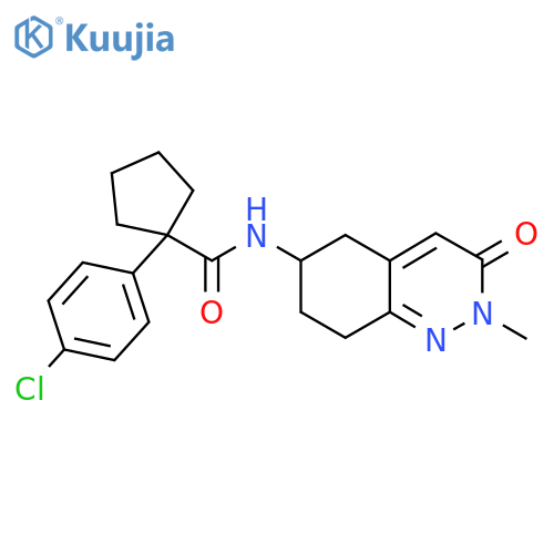 1-(4-chlorophenyl)-N-(2-methyl-3-oxo-2,3,5,6,7,8-hexahydrocinnolin-6-yl)cyclopentane-1-carboxamide structure