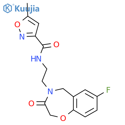 N-2-(7-fluoro-3-oxo-2,3,4,5-tetrahydro-1,4-benzoxazepin-4-yl)ethyl-5-methyl-1,2-oxazole-3-carboxamide structure