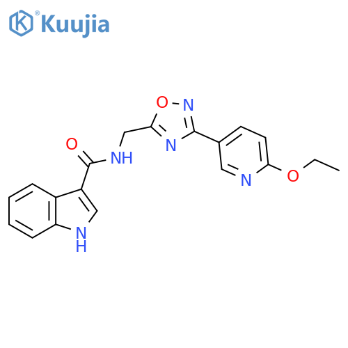 N-{3-(6-ethoxypyridin-3-yl)-1,2,4-oxadiazol-5-ylmethyl}-1H-indole-3-carboxamide structure