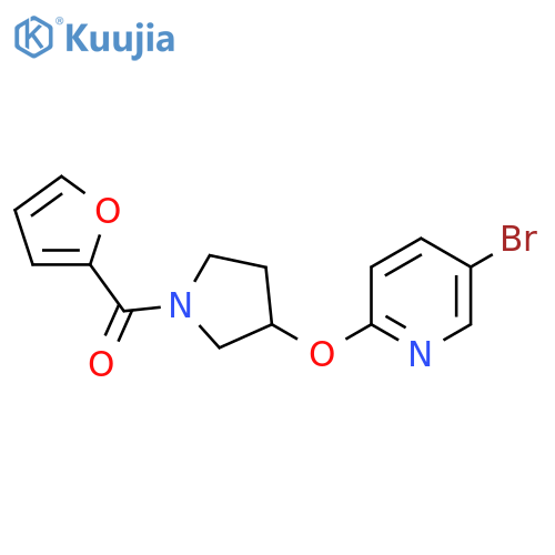 (3-((5-Bromopyridin-2-yl)oxy)pyrrolidin-1-yl)(furan-2-yl)methanone structure
