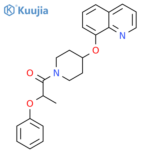 2-Phenoxy-1-(4-(quinolin-8-yloxy)piperidin-1-yl)propan-1-one structure