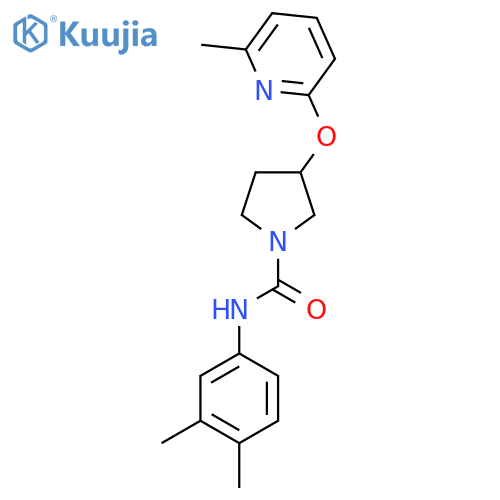 N-(3,4-dimethylphenyl)-3-((6-methylpyridin-2-yl)oxy)pyrrolidine-1-carboxamide structure