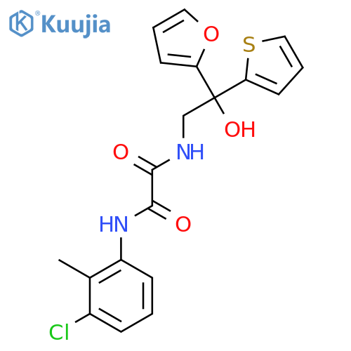 N'-(3-chloro-2-methylphenyl)-N-2-(furan-2-yl)-2-hydroxy-2-(thiophen-2-yl)ethylethanediamide structure