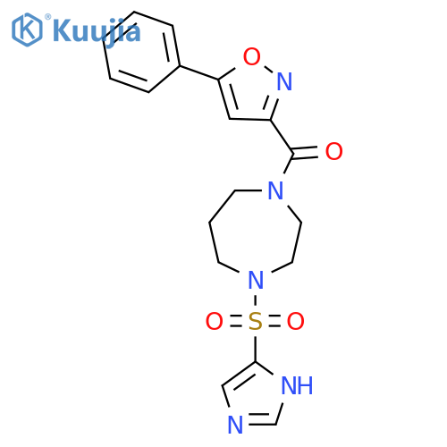 1-(1H-imidazole-4-sulfonyl)-4-(5-phenyl-1,2-oxazole-3-carbonyl)-1,4-diazepane structure