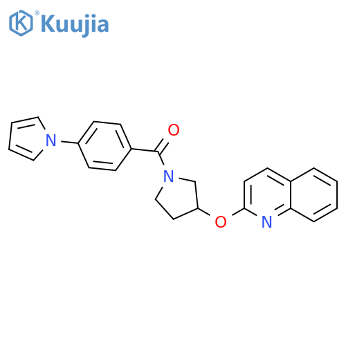 (4-pyrrol-1-ylphenyl)-(3-quinolin-2-yloxypyrrolidin-1-yl)methanone structure
