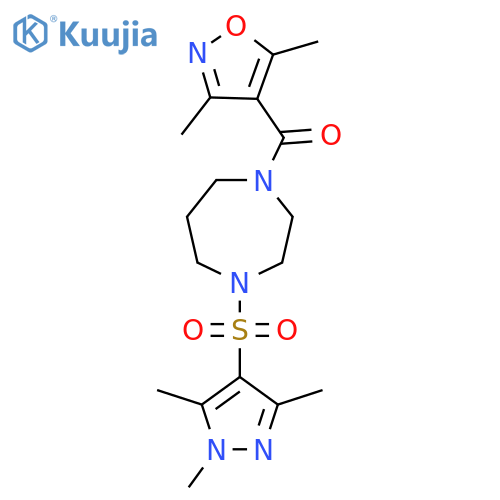 1-(3,5-dimethyl-1,2-oxazole-4-carbonyl)-4-(1,3,5-trimethyl-1H-pyrazol-4-yl)sulfonyl-1,4-diazepane structure