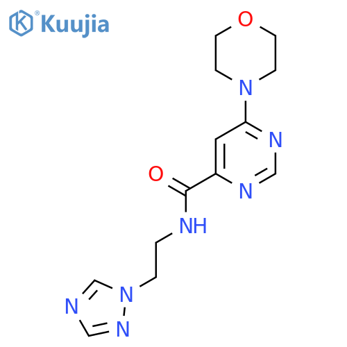6-(morpholin-4-yl)-N-2-(1H-1,2,4-triazol-1-yl)ethylpyrimidine-4-carboxamide structure