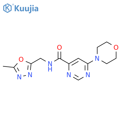 N-[(5-methyl-1,3,4-oxadiazol-2-yl)methyl]-6-(morpholin-4-yl)pyrimidine-4-carboxamide structure